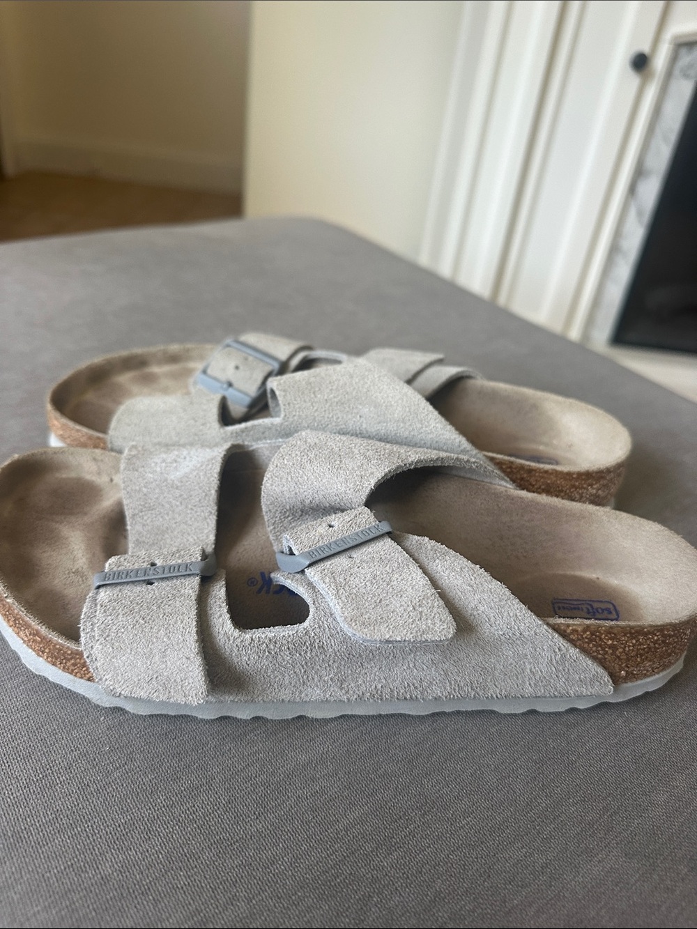 Women’s Birkenstock Arizona soft footbed Double-Buckle Suede Sandals - Picture 2 of 5